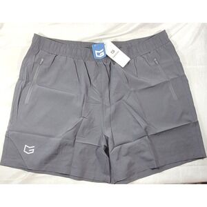 G Gradual Men's Polyester 5" Running Shorts‎ w/ Zipper Pockets - Gray - XL